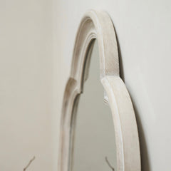 Melilla - White Washed Wood Arched Full Length Mirror 170cm x 80cm