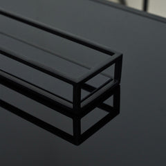 Brooklyn - Black Modern Rectangle Tinted Mirrored Decorative Tray