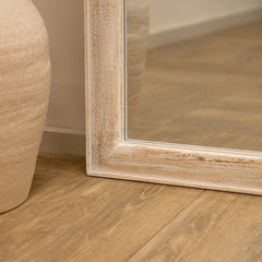 Elena - Full Length White Washed Wood Arched Mirror 170cm x 75cm