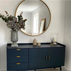 Higgins - Gold Metal Modern Round Wall Mirror 100cm x 100cm