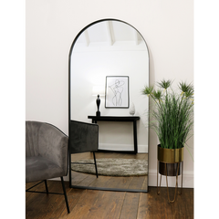 Arcus - Full Length Arched Black Large Metal Mirror 170cm x 80cm