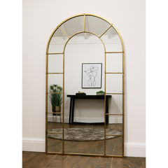 Chicago - Gold Industrial Arched Full Length Metal Mirror 179cm x 100cm
