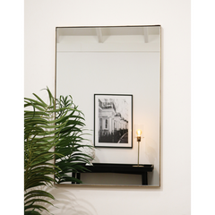 Theo - Gold Rectangular Metal Wall Mirror 90cm x 60cm