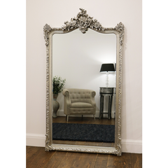 Francesca - Silver Arched Ornate Full Length Mirror 185cm x 100cm