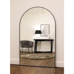 Liberty - Black Full Length Arched Metal Mirror 180cm x 110cm