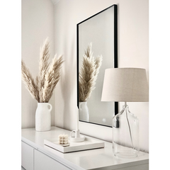 Theo - Black Rectangular Metal Wall Mirror 90cm x 60cm