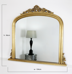 Mantle - Large Gold Ornate Overmantle Mirror 104cm x 96cm