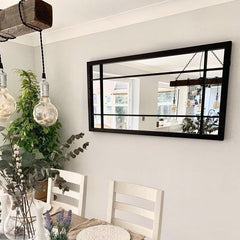 Boston - Black Industrial Metal Console Mirror 140cm x 70cm