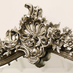 Francesca - Silver Arched Ornate Overmantle Wall Mirror 109cm x 100cm